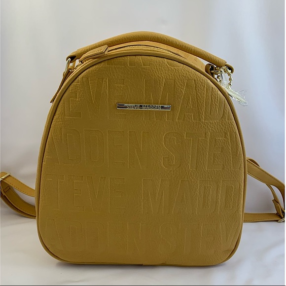 Nwt Steve Madden Logo Backpack Mustard 